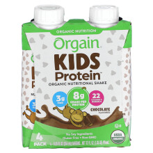 Orgain, Kinderprotein, Bio-Nährshake, Schokolade, 4er Pack, je 8,25 fl oz (244 ml)