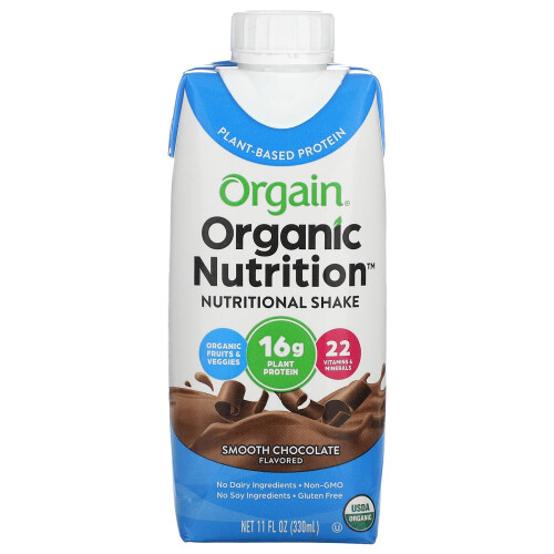 Orgain, Organic Nutrition, Nutritional Shake, Smooth Chocolate, 4 Pack, 11 fl oz (330 ml) Each 2
