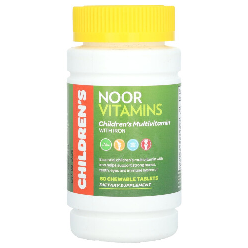 Noor Vitamins, Kinder-Multivitamin mit Eisen, 60 Kautabletten