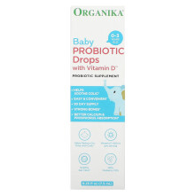 Organika, Baby Probiotika Tropfen mit Vitamin D, 0-3 Jahre, 0,25 fl oz (7,5 ml)