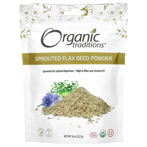 Organic Traditions, Sprouted Flax Seed Powder, 8 oz (227 g)