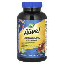 Nature's Way, Alive! Multivitamine Gummies pour Hommes, Fruits, 150 Gommes