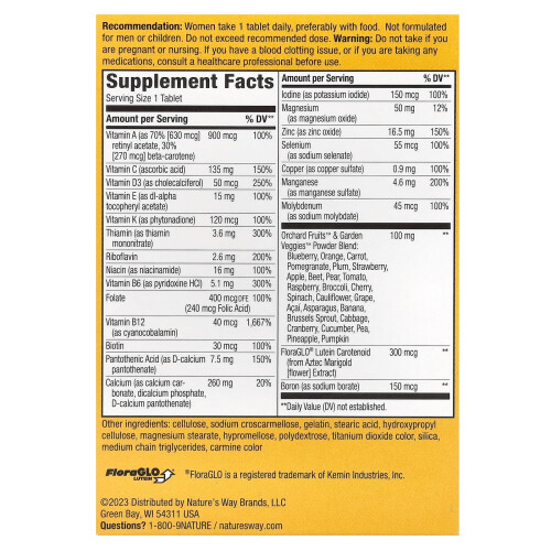 Nature's Way, Alive! Multivitamine Complète Femmes 50+, 50 Comprimés 1