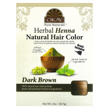 Okay Pure Naturals, Coloration Capillaire Naturelle au Henné Herbal, Brun Foncé, 2 oz (56,7 g)