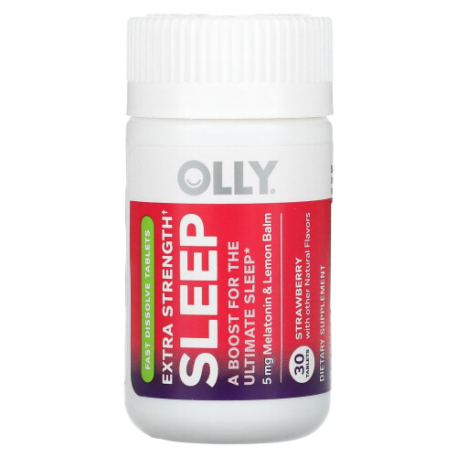 OLLY, Schlaf, Extra Stärke, Erdbeere, 30 Tabletten 2