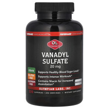 Olympian Labs, Sulfate de Vanadyle, 20 mg, 250 Capsules