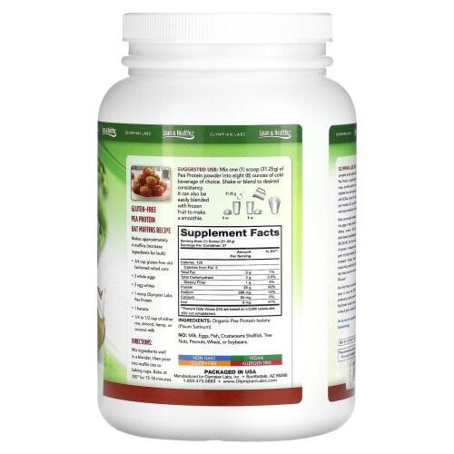 Olympian Labs, Pure Pea Protein, Unflavored, 29.76 oz (843.75 g) 2