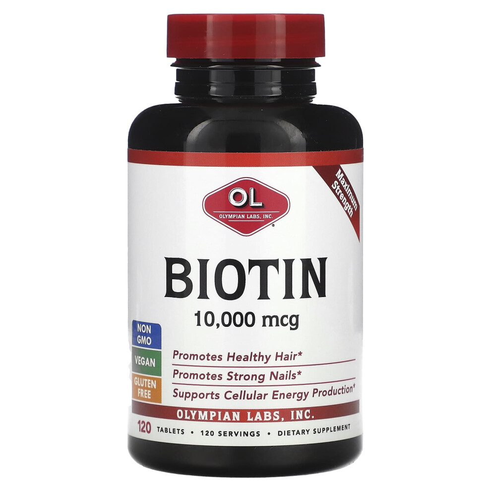 Olympian Labs , Biotin, 10,000 Mcg, 120 Tablets