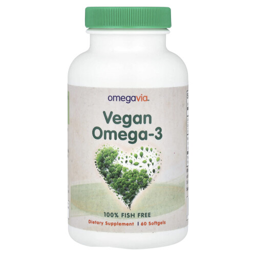 OmegaVia, Veganes Omega-3, 60 Softgels