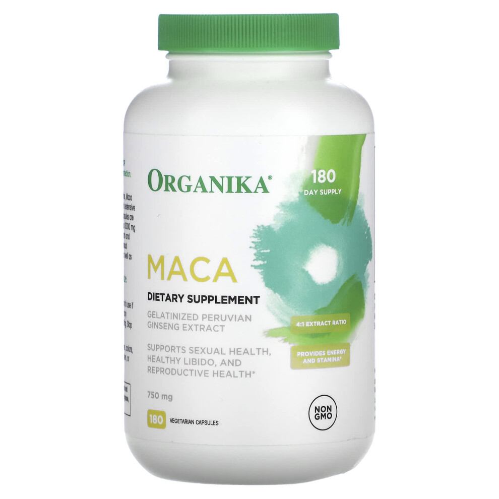 Organika , Maca, 750 Mg, 180 Vegetarian Capsules