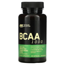 Optimum Nutrition, BCAA 1000, 1 000 mg, 60 Gélules (500 mg par Gélule)