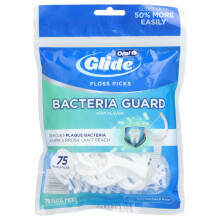 Oral-B Glide Bacteriën Bescherming Tandzijde Picks, Munt, 75 Picks (4 verpakkingen)