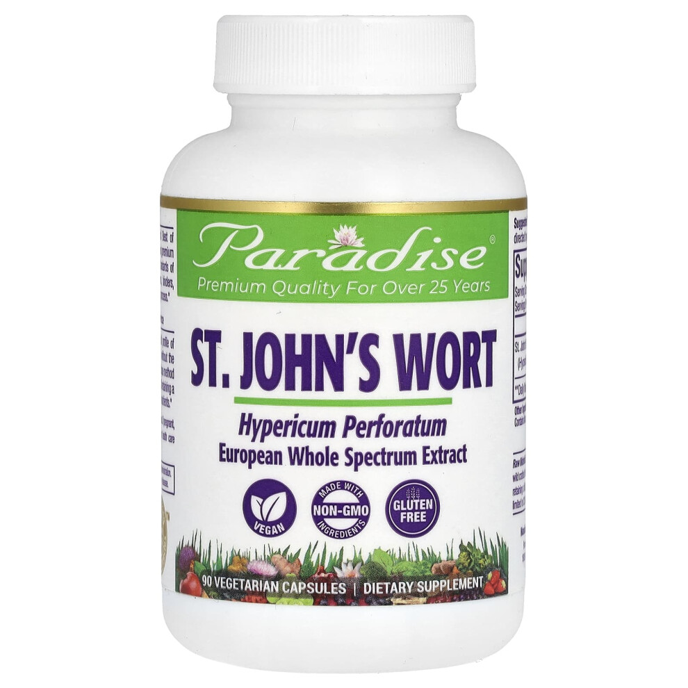 Paradise Herbs , St. John's Wort, 90 Vegetarian Capsules