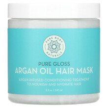 Pure Body Naturals, Masque Capillaire Brillance Pure à l'Huile d'Argan, 8 fl oz (240 ml)