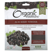 Organic Traditions, Acai-Beeren-Pulver, 3,5 oz (100 g)