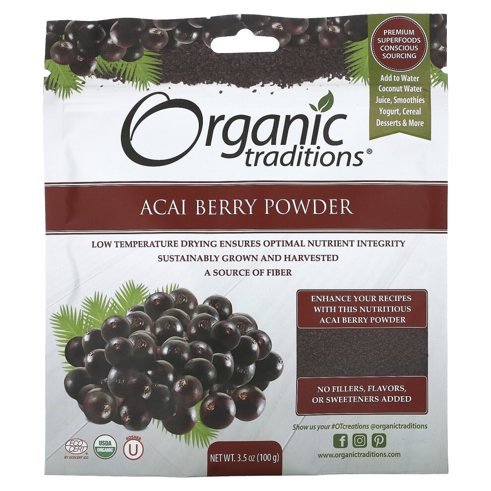 Organic Traditions , Acai Berry Powder, 3.5 Oz (100 G)
