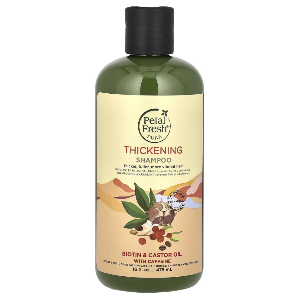 Petal Fresh , Pure, Thickening Shampoo, Biotin & Castor Oil With Caffeine, 16 Fl Oz (475 Ml)