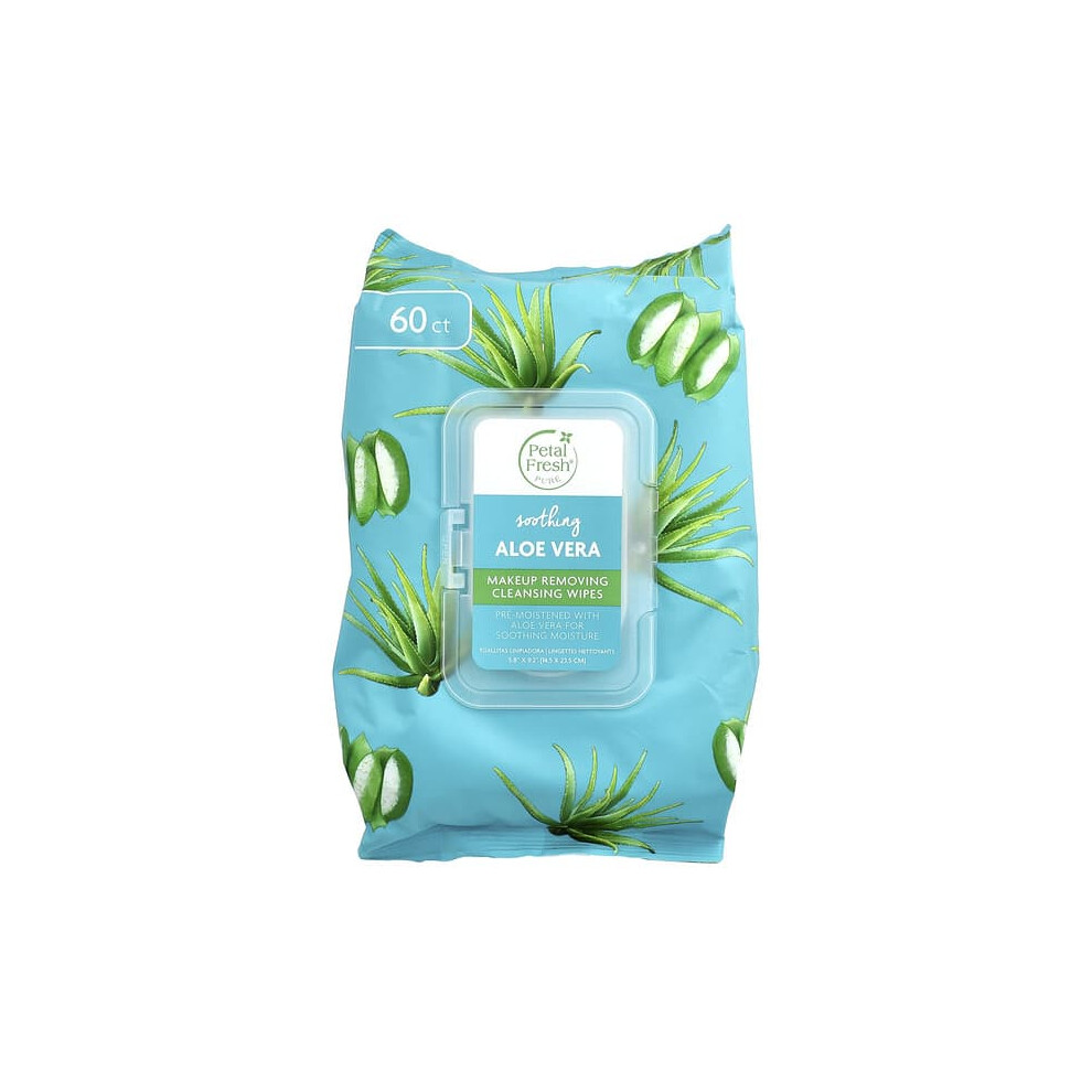Petal Fresh Makeup Removing Cleansing Wipes, Soothing Aloe Vera