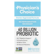 Physician's Choice, Probiotique 60 Milliards, 30 Gélules Végétales à Libération Prolongée