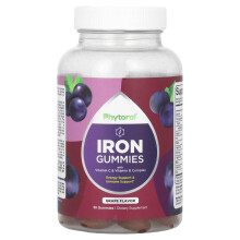 Phytoral, Eisen Gummis mit Vitamin C & Vitamin B Komplex, Traube, 60 Gummis