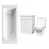 NES Home Nes Home 600mm Handleless White Vanity, Rimless Square Toilet And Bath 2