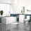 NES Home Nes Home 600mm Handleless White Vanity, Rimless Square Toilet And Bath 1