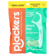Plackers, Micro Line, Cures-dents Filament, Menthe Fraîche, 75 Unités