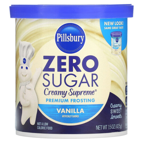 Pillsbury, Zéro Sucre, Glaçage Premium, Vanille, 15 oz (425 g)