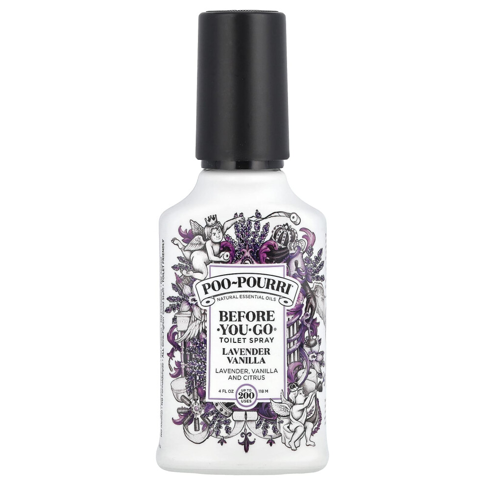 Poo-Pourri, Before-You-GoÃ Toilet Sprays, Lavender Vanilla, 4 fl oz (118 ml)-image-OPC-PJTXZMH-NEW