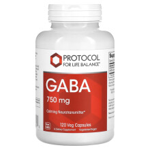 Protocol for Life Balance, GABA, 750 mg, 120 Veg Kapseln