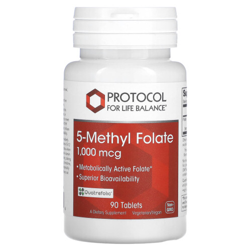 Protocol for Life Balance, 5-Méthyl Folate, 1 000 mcg, 90 Comprimés