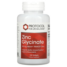 Protocol for Life Balance, Zink Glycinat, 30 mg, 120 Softgels
