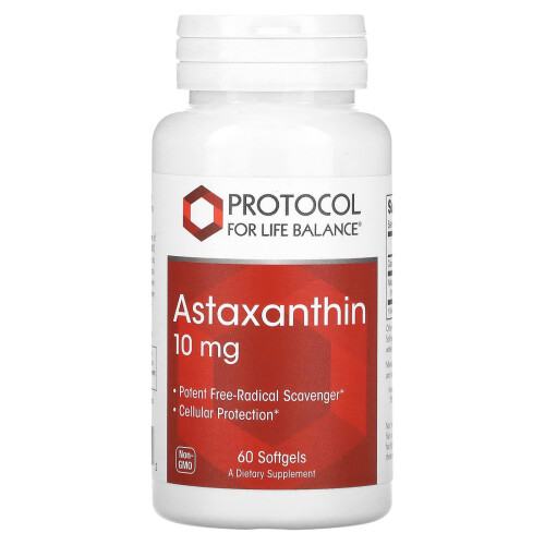 Protocol for Life Balance, Astaxanthine, 10 mg, 60 Gélules