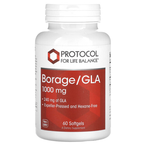 Protocol for Life Balance, Borage/GLA, 1.000 mg, 60 Softgels