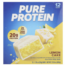 Pure Protein, Barre Sans Gluten, Gâteau au Citron, 12 Barres, 1,76 oz (50 g) l'unité