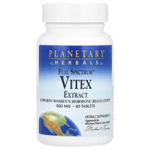 Planetary Herbals, Vollspektrum Mönchspfeffer-Extrakt, 500 mg, 60 Tabletten