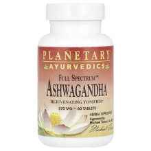 Planetary Herbals, Ayurvedics, Vollspektrum, Ashwagandha, 570 mg, 60 Tabletten