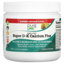 Pure Essence, Ionic-Fizz, Super D-K Calcium Plus, Himbeer-Limonade, 7,41 oz (210 g)