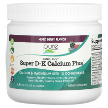 Pure Essence, Ionic-Fizz, Super D-K Calcium Plus, Baies Mixtes, 7,41 oz (210 g)