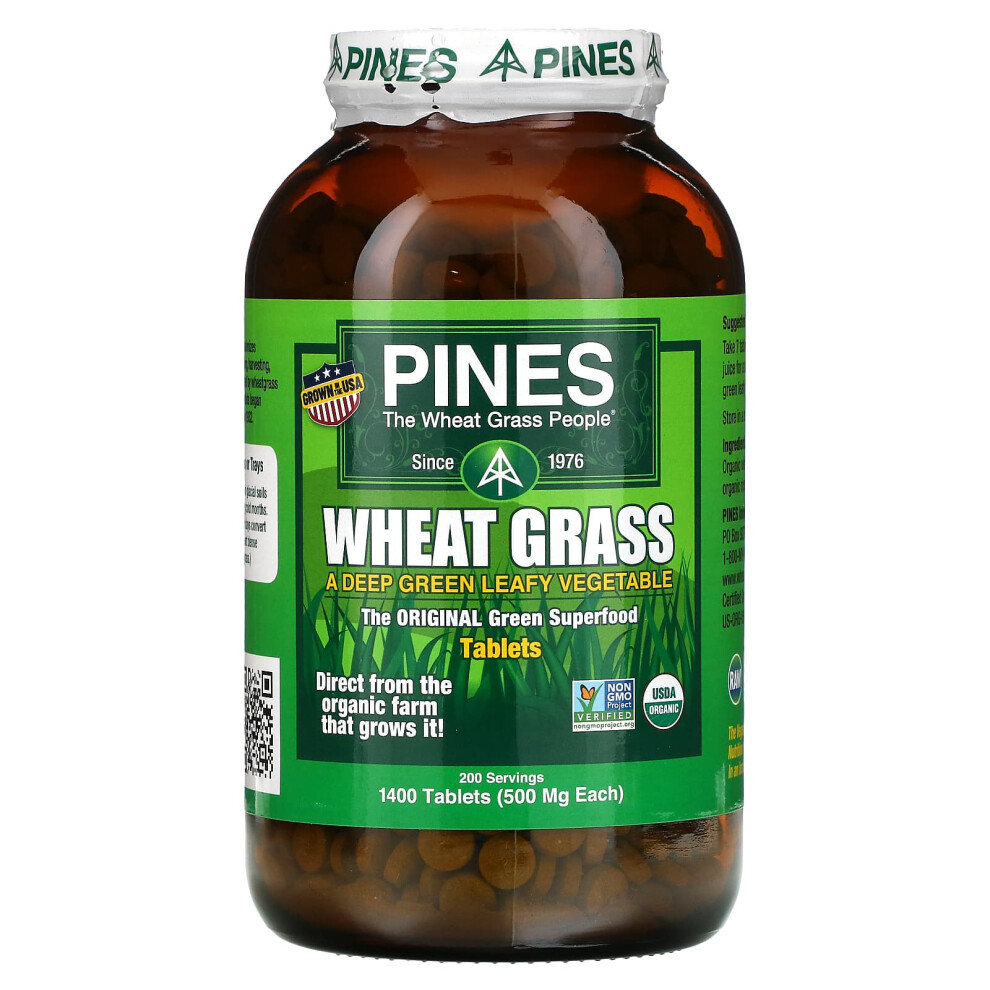 Photos - Vitamins & Minerals Pines International, Wheat Grass, 500 mg, 1,400 Tablets