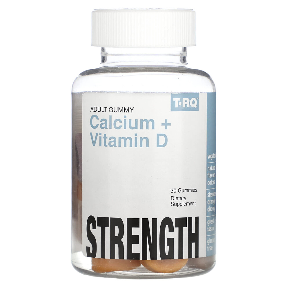 T-Rq Orange Adult Gummy, Calcium + Vitamin D, Strawberry, Cherry, 30 Gummies