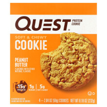 Quest Nutrition, Cookie Protéiné, Beurre de Cacahuète, 4 Paquets, 2,04 oz (58 g) Chacun