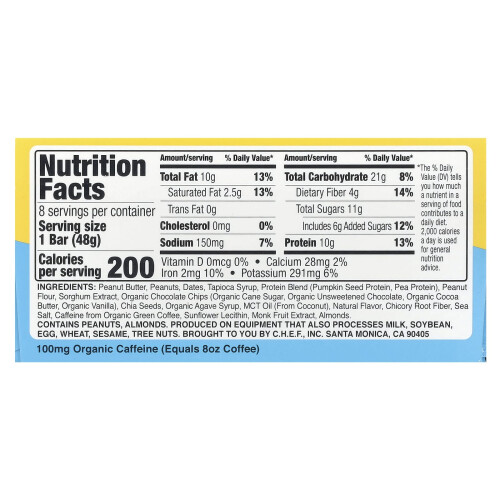 Quantum Energy Square, Erdnussbutter Dunkle Schokolade, 8 Riegel, je 1,69 oz (48 g) 1