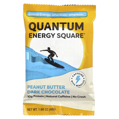Quantum Energy Square, Erdnussbutter Dunkle Schokolade, 8 Riegel, je 1,69 oz (48 g) 2