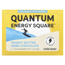 Quantum Energy Square, Beurre de Cacahuète Chocolat Noir, 8 Carrés de 1,69 oz (48 g) Chacun