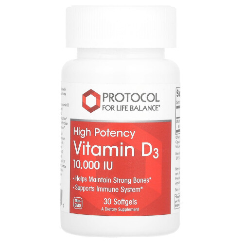 Protocol for Life Balance, Vitamin D3, Hohe Potenz, 10.000 IE, 30 Softgels