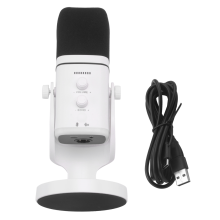 Microfone dinâmico RGB Gaming MIC USB/XLR com redução de ruído, branco