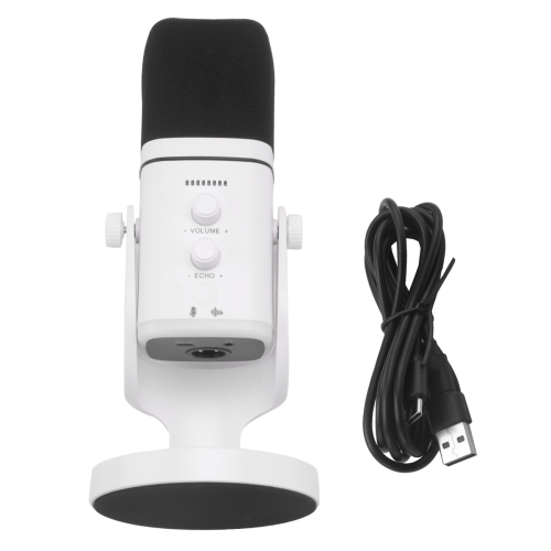 RGB Gaming MIC USB/XLR Dynamic Microphone with Noise Reduction,White