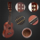 Guitarra acústica de 25 polegadas Basswood com 6 cordas e palhetas 6
