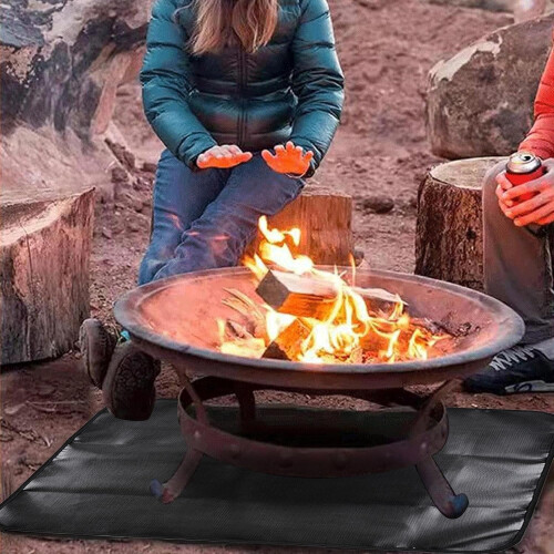 Fire Pit Mats For Under Fire Pit Double-Sided Fireproof Grill Mat Waterproof Foldable Barbecue Floor Pad 36*30 Inches 1